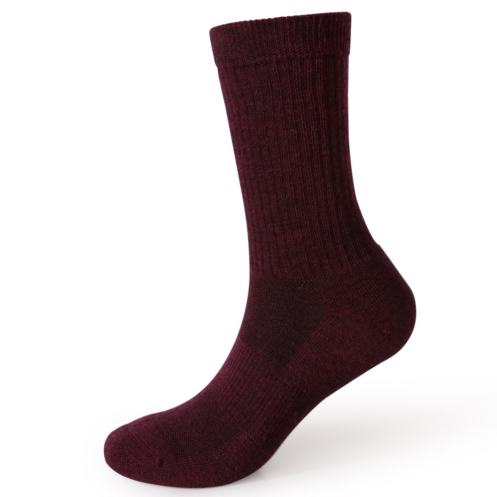 Lot de 4 paires de chaussettes de randonnée Long Way pour femme, couleur vin