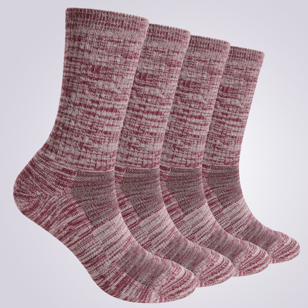 Lot de 4 paires de chaussettes de randonnée Long Way Wine pour femme