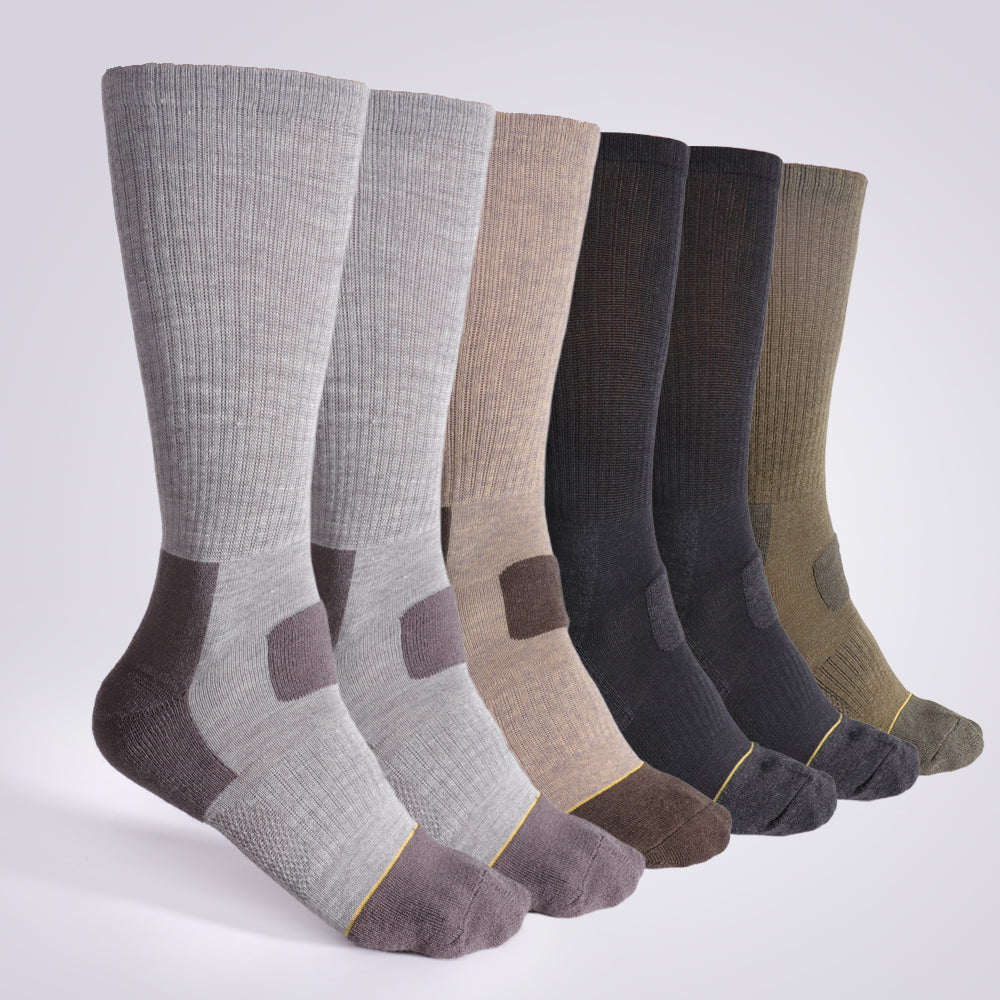 Lot de 6 paires de chaussettes de randonnée Long Way bleu graphite pour homme