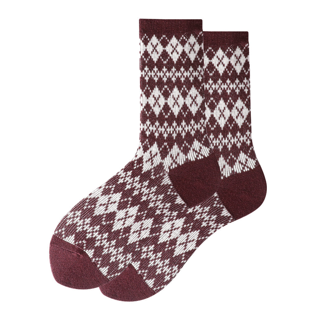 Lot de 5 paires de chaussettes à rayures rouges et roses pour femme Touch Wear Everyday