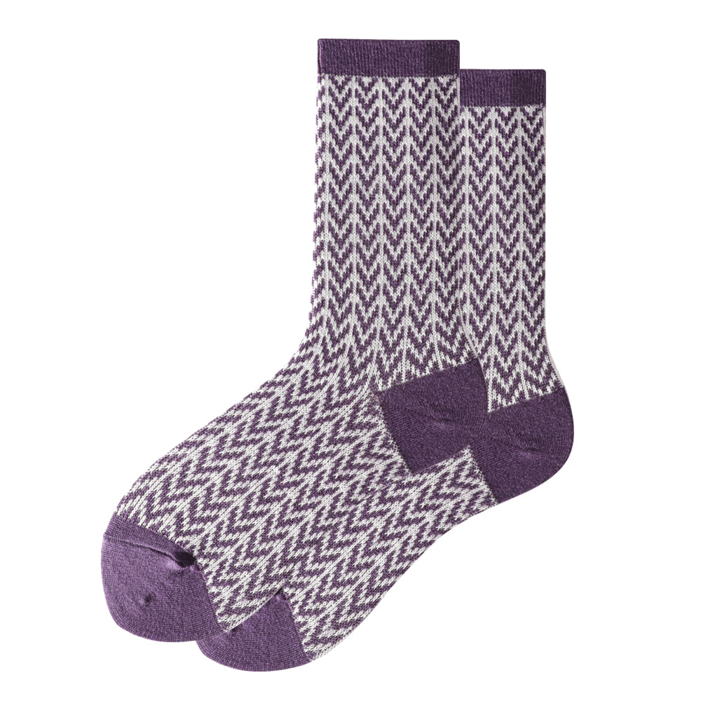 Lot de 5 paires de chaussettes à rayures bleues, rouges et violettes pour femme Touch Wear Everyday