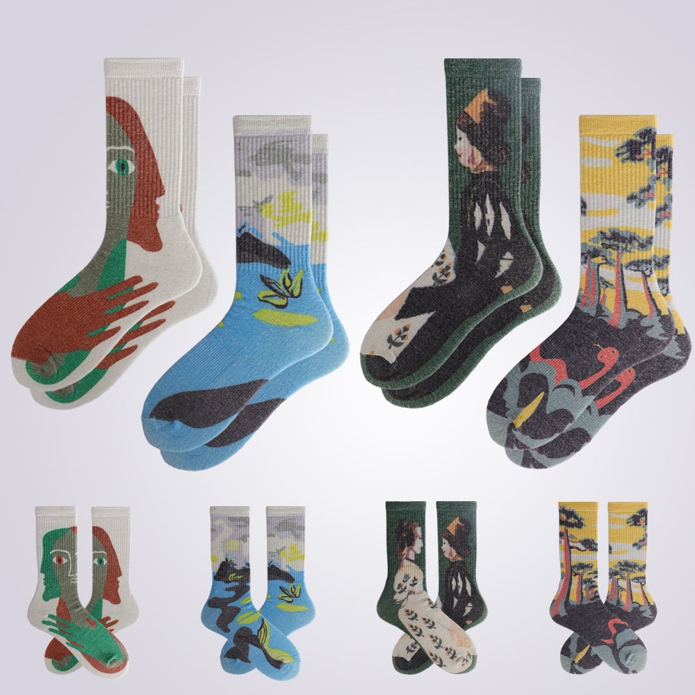 Lot de 4 paires de chaussettes à motifs amusants pour femme Touch Wear Everyday