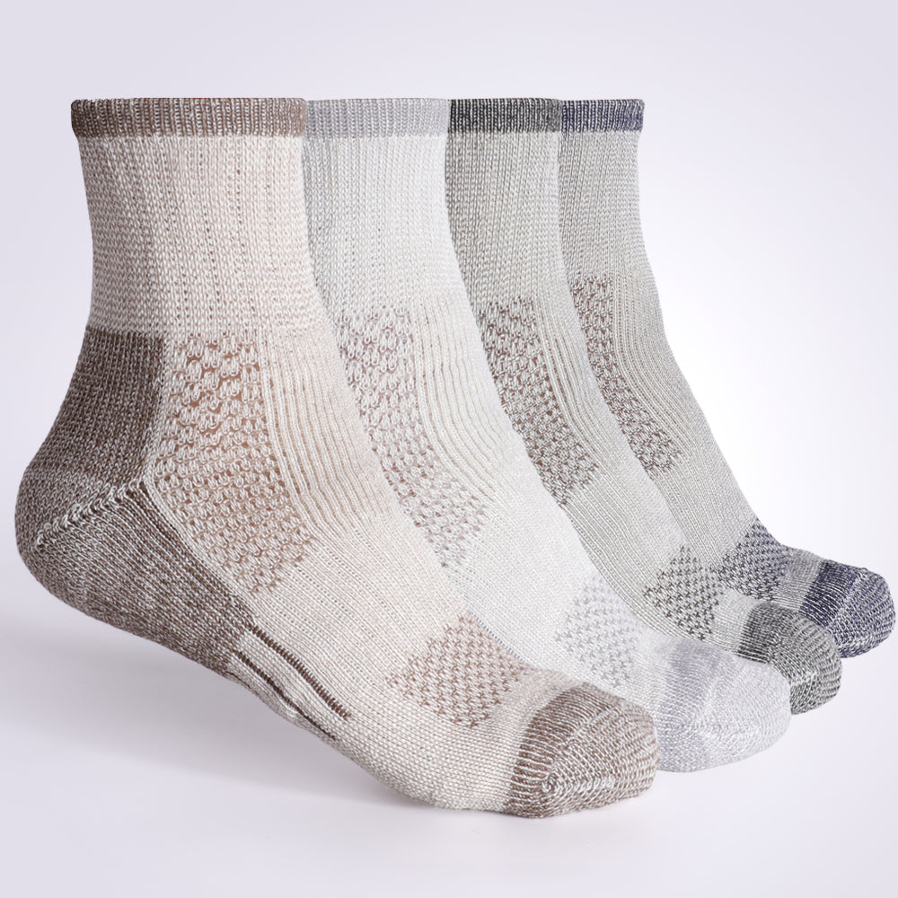 Paquetes de 4 calcetines tobilleros para correr de lana merino para hombre