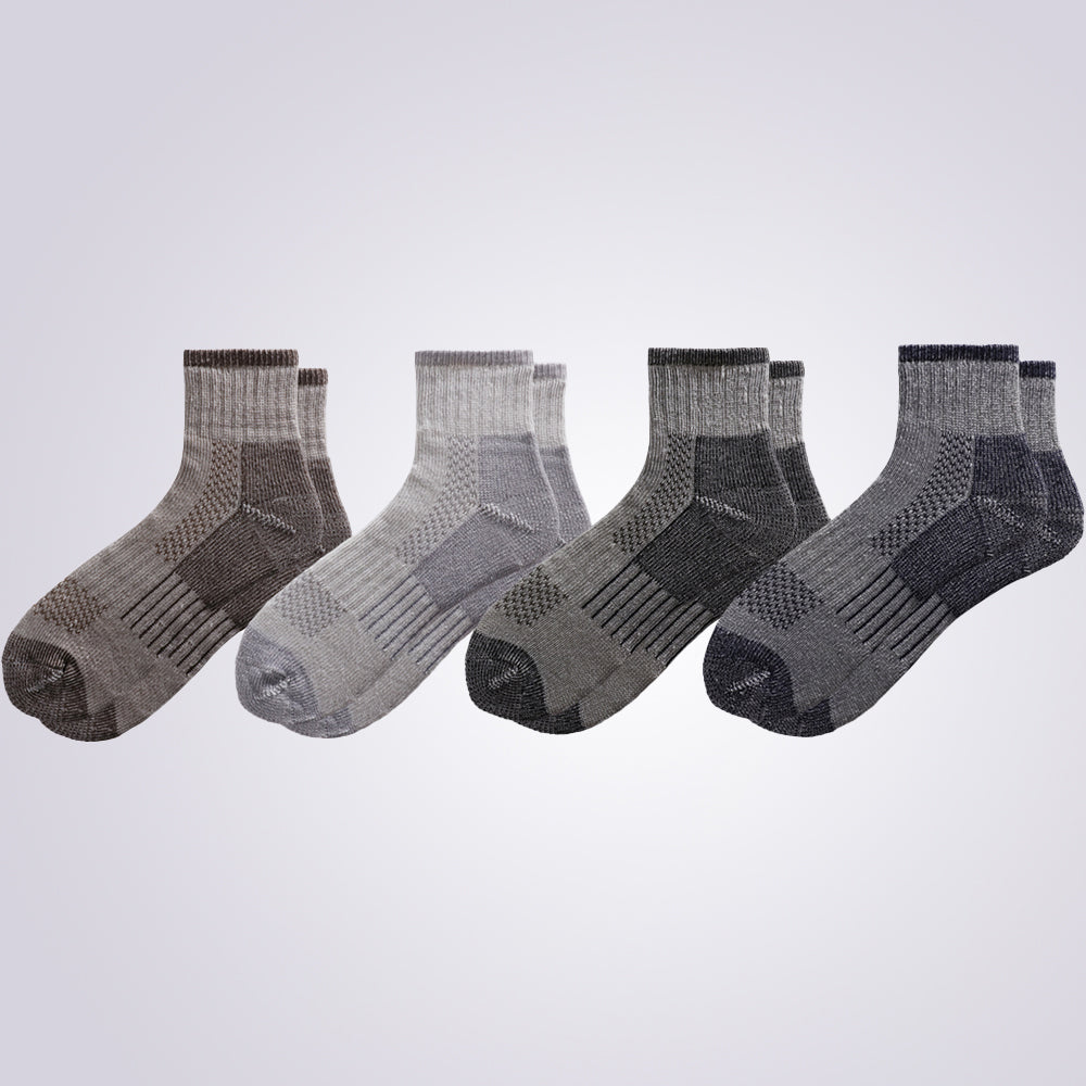 Paquetes de 4 calcetines tobilleros para correr de lana merino para hombre