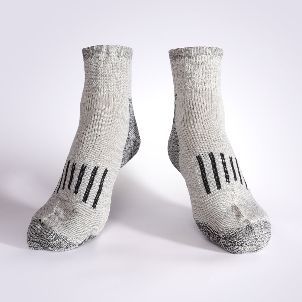 Paquetes de 8 calcetines tobilleros de lana merino a rayas para hombre