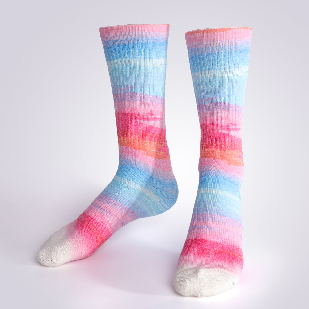 Lot de 4 paires de chaussettes de sport Touch Wear Everyday à dégradé rouge et bleu