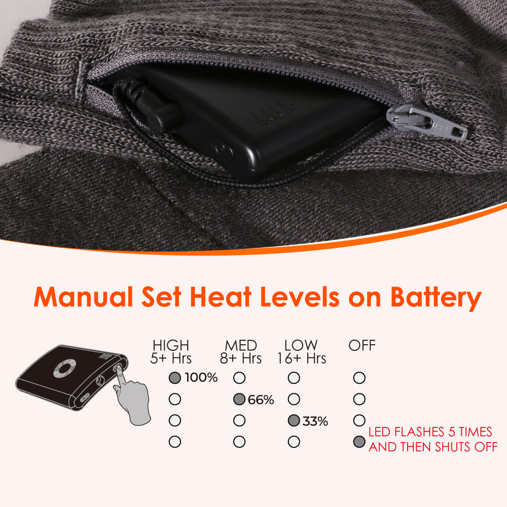 MERINO HOUSE Battery Heating Wool Socks - Warm and comfortable heated merino wool socks