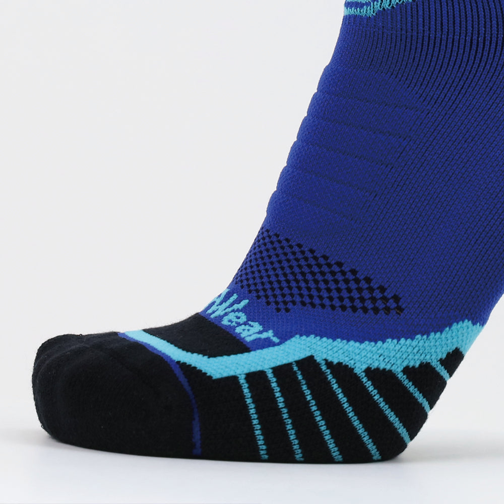 Lot de 2 paires de chaussettes de cyclisme bleues hautes pour homme Ride Soft