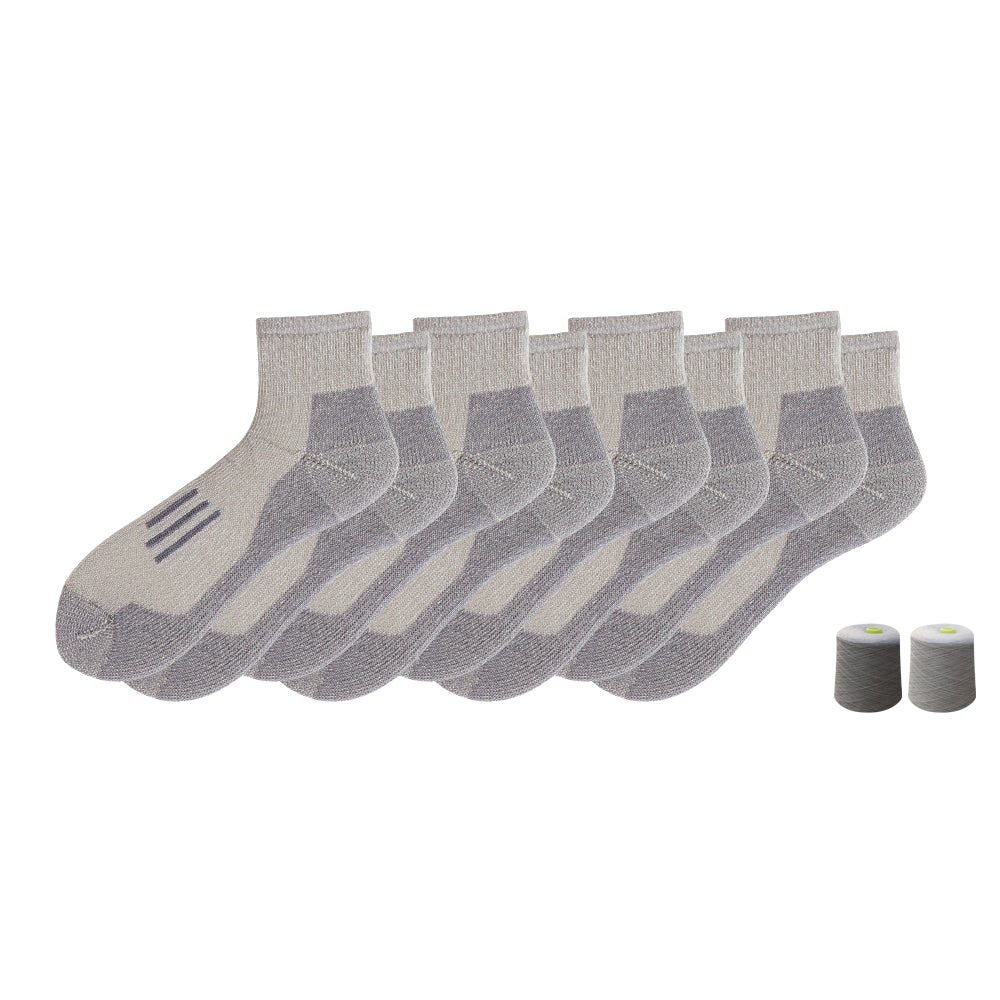 Mens Everyday Striped Grey Ankle Socks 4 Pack