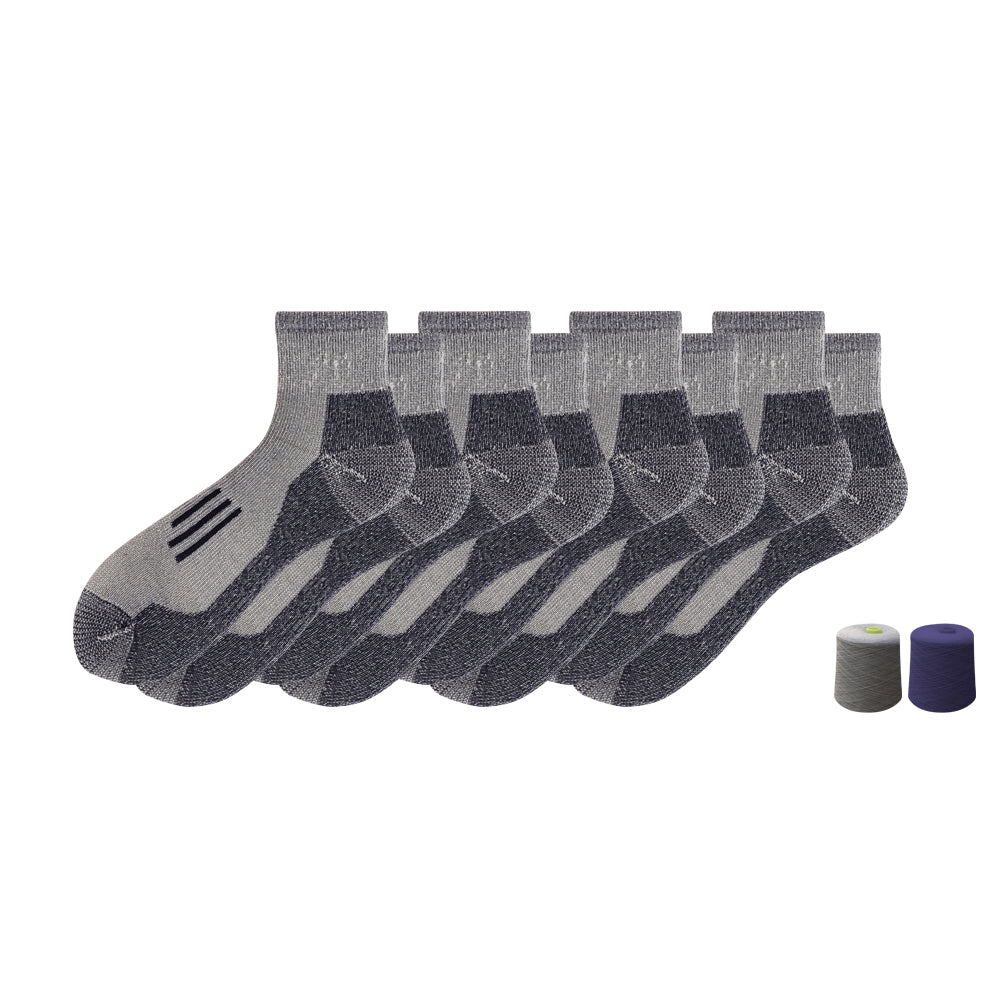 Mens Everyday Striped Navy Ankle Socks 4Pack