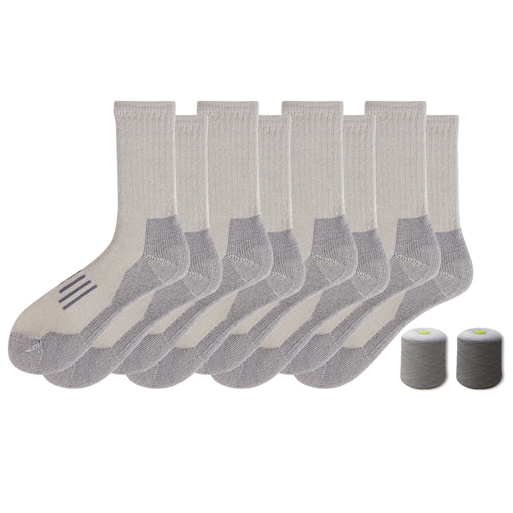 Mens Everyday Stripes Grey Crew Socks 4 Pack