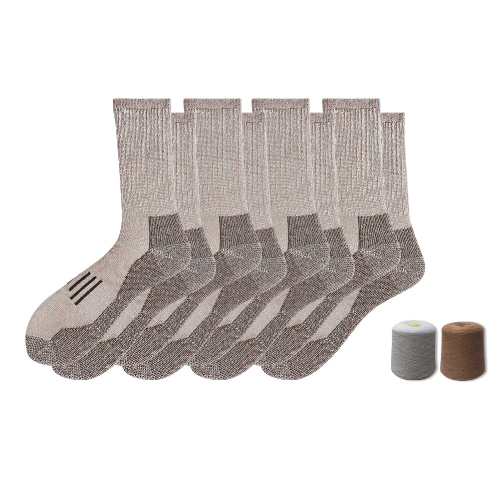 Mens Everyday Stripes coffee Crew Socks 4 Pack