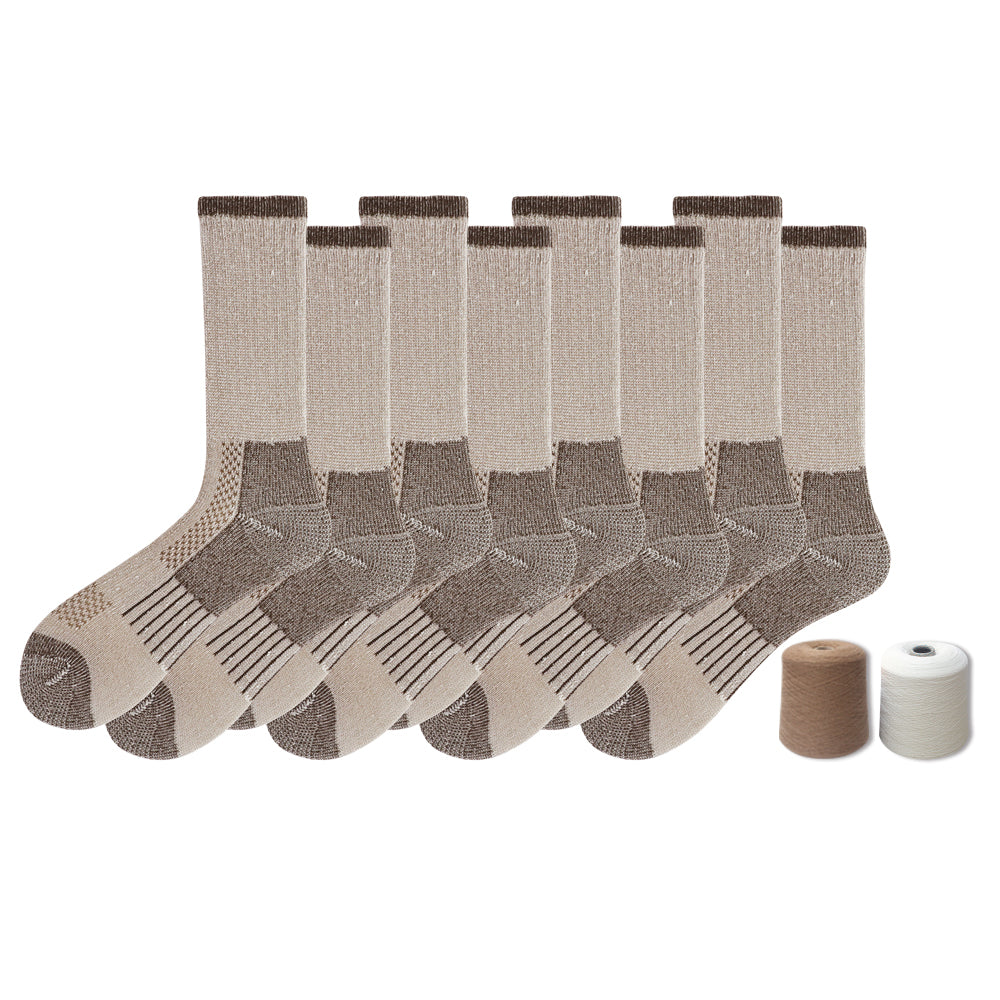 Mens Running Stripes coffee Crew Sock 4 Pack