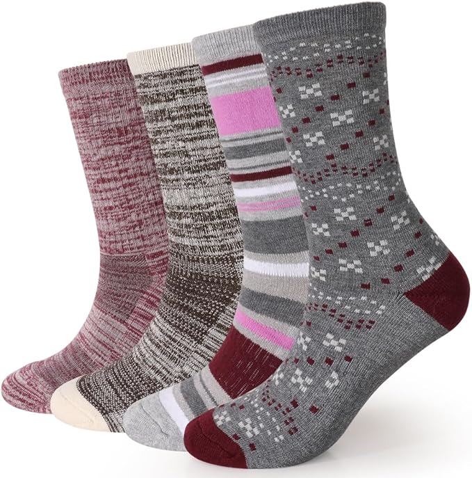 Lot de 4 paires de chaussettes mi-mollet Touch Wear Everyday Auburn Fog pour femme