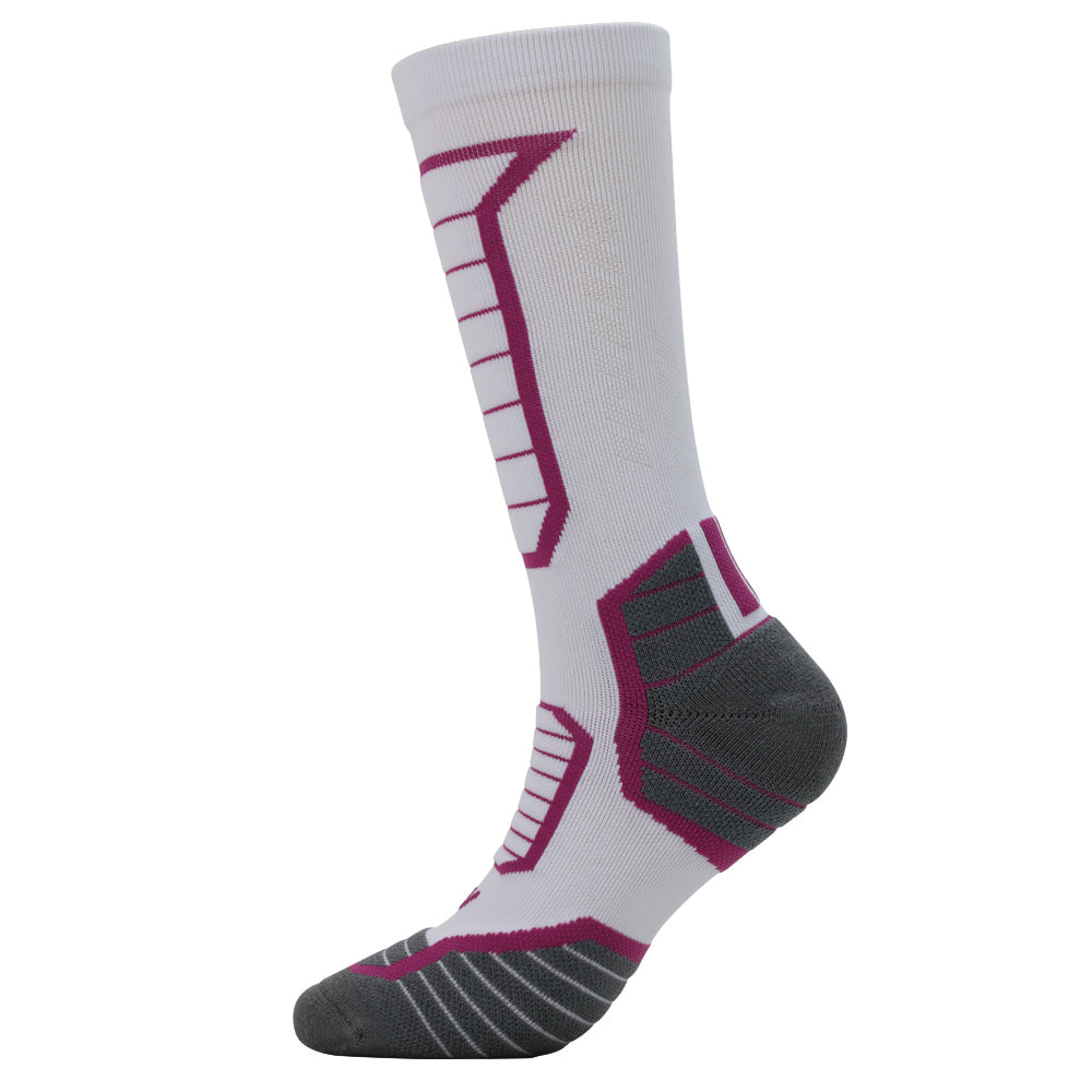 Lot de 2 paires de chaussettes de ski de fond blanches et grises pour femme