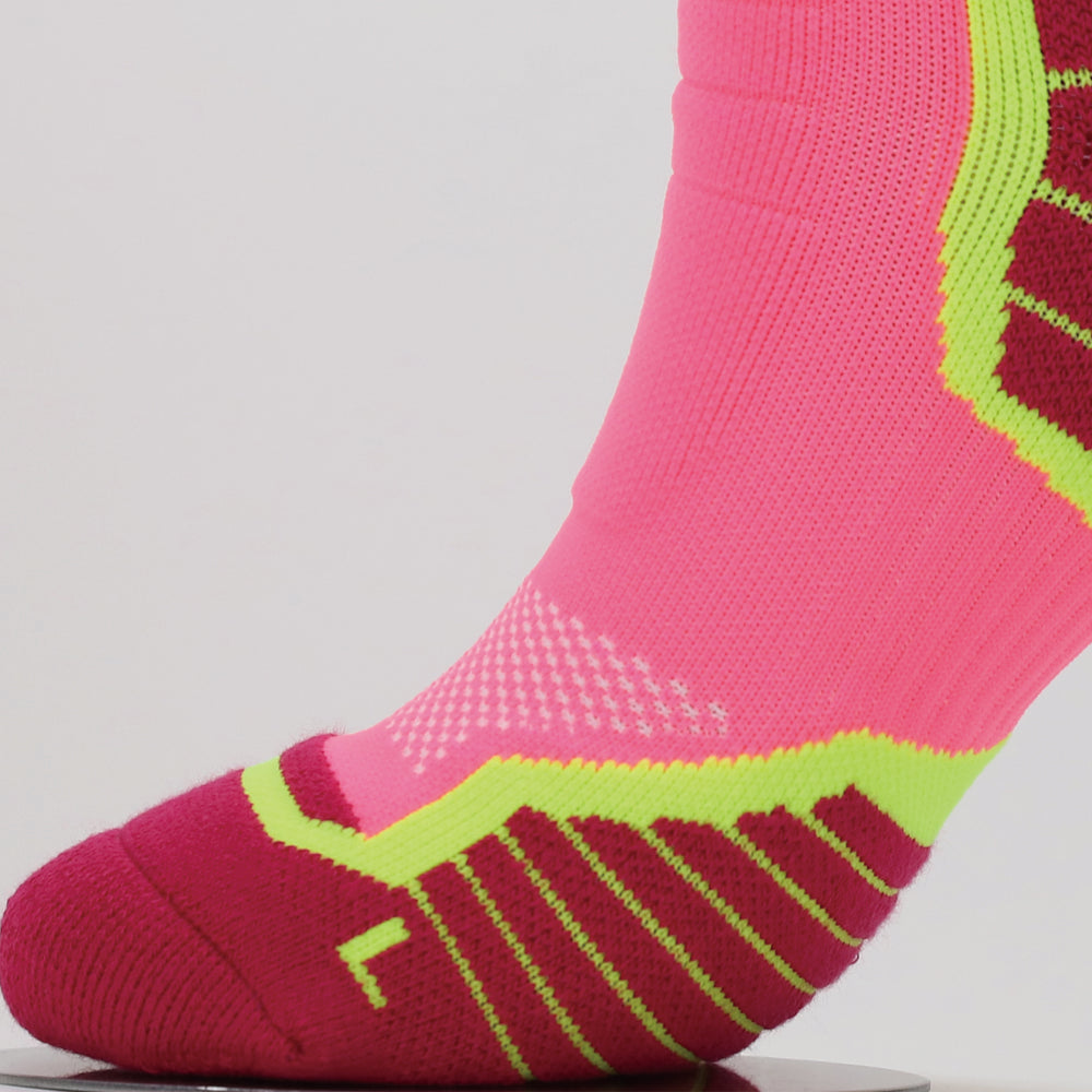 Lot de 2 paires de chaussettes de cyclisme roses pour femme