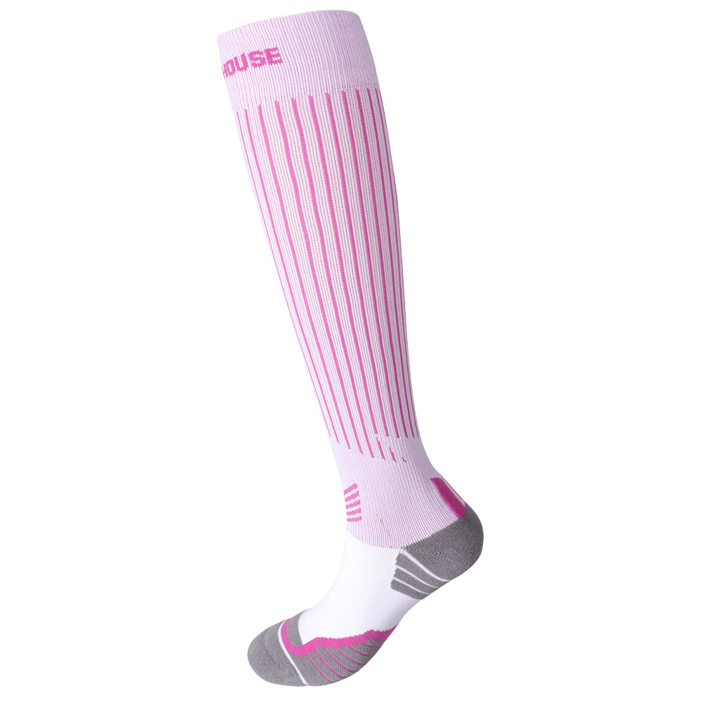 Paquetes de 2 calcetines hasta la rodilla de compresión para ciclismo de alto rendimiento para mujer, paquete de 2