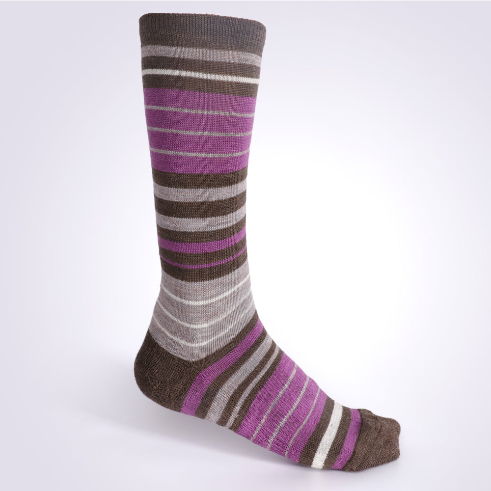 Lot de 4 paires de chaussettes mi-mollet Touch Wear Everyday à rayures rouges et roses pour femme