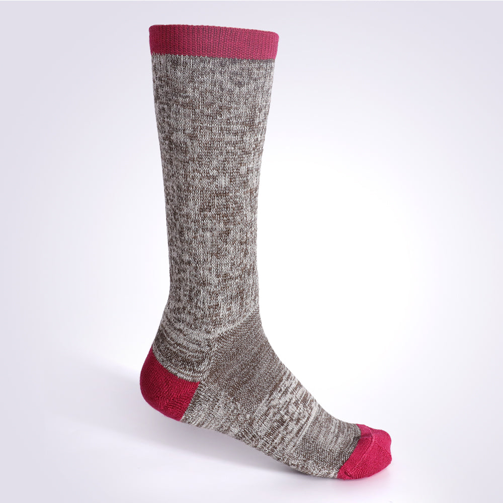 Lot de 4 paires de chaussettes mi-mollet Touch Wear Everyday à rayures rouges et roses pour femme