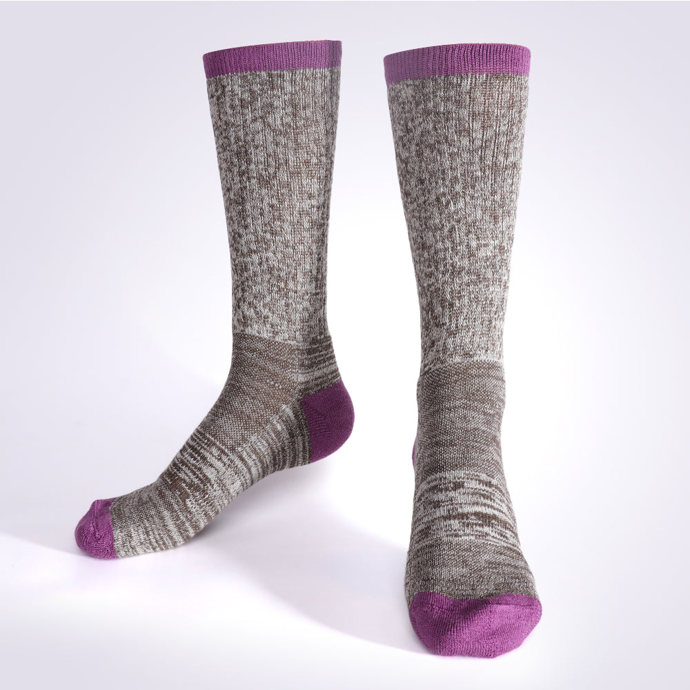 Lot de 4 paires de chaussettes mi-mollet Touch Wear Everyday à rayures rouges et roses pour femme