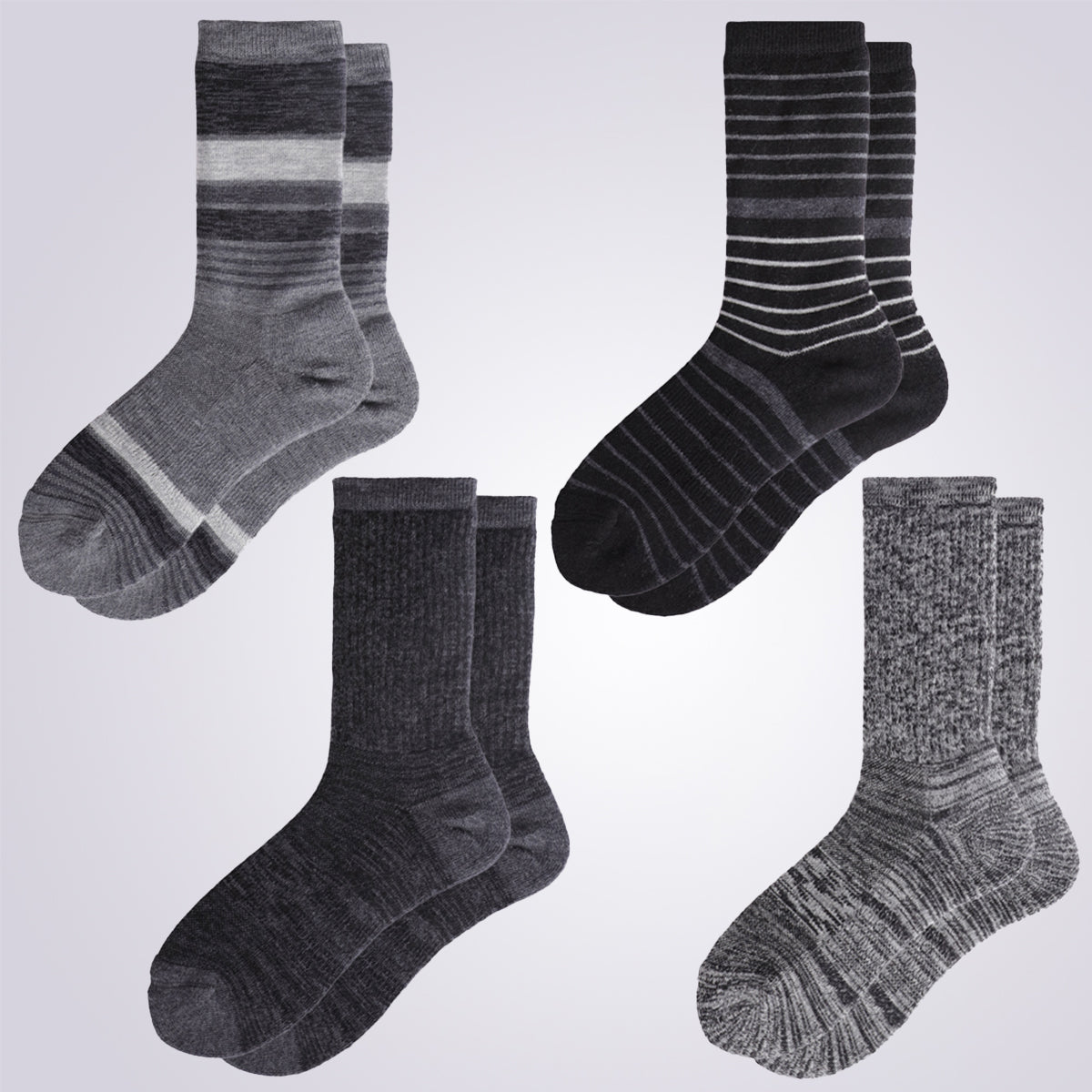 Lot de 4 paires de chaussettes classiques à rayures pour femme Touch Wear Everyday
