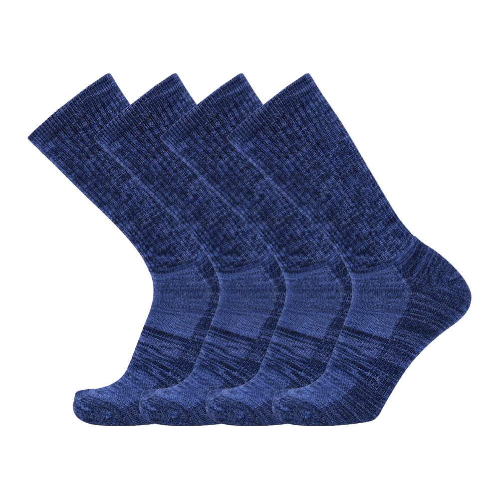 Lot de 4 paires de chaussettes de randonnée bleues pour femme