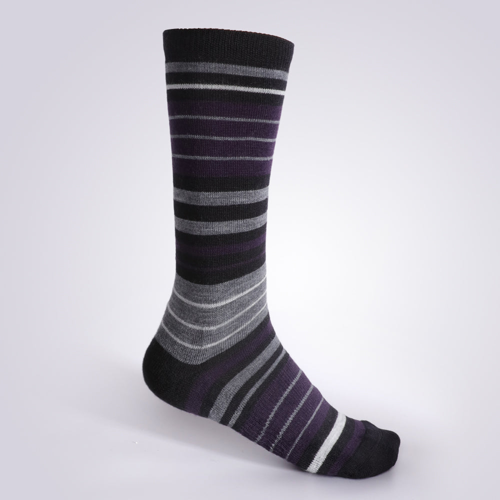 Lot de 4 paires de chaussettes mi-mollet à rayures noires pour femme Touch Wear Everyday