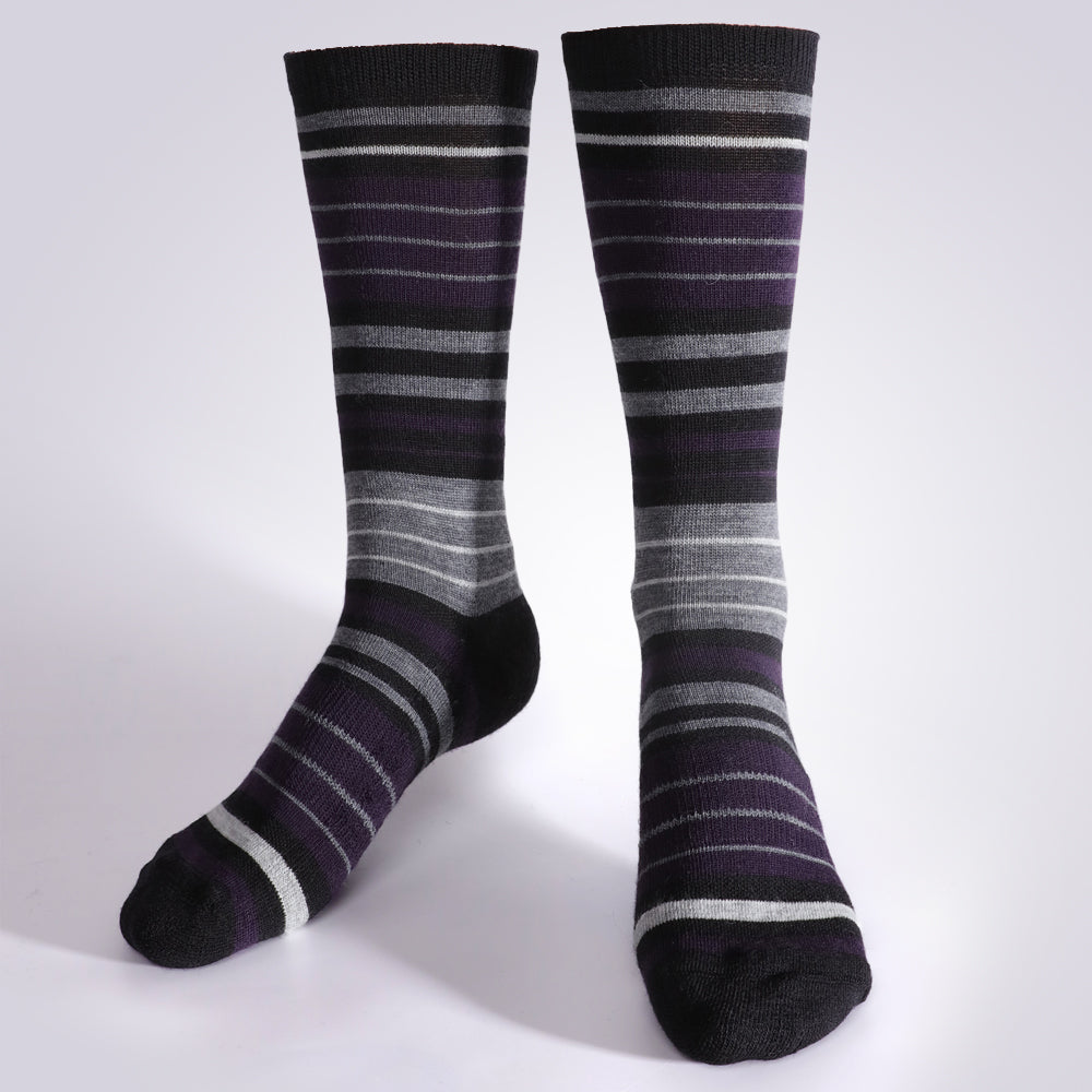 Lot de 4 paires de chaussettes mi-mollet à rayures noires pour femme Touch Wear Everyday