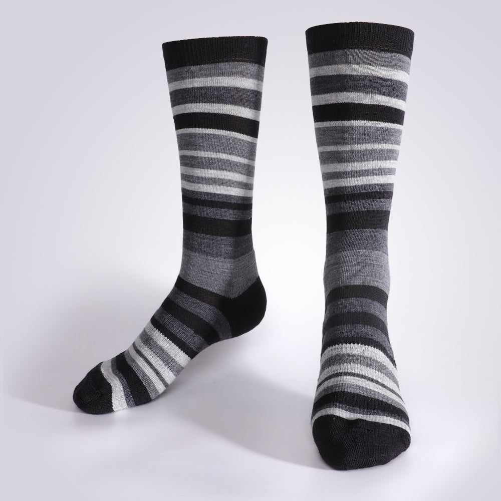 Lot de 4 paires de chaussettes mi-mollet à rayures noires pour femme Touch Wear Everyday