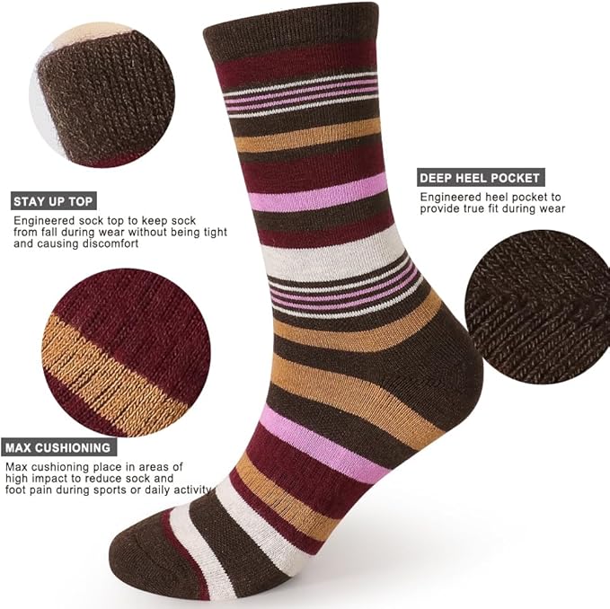 Lot de 4 paires de chaussettes mi-mollet Touch Wear Everyday Chestnut Slate pour femme