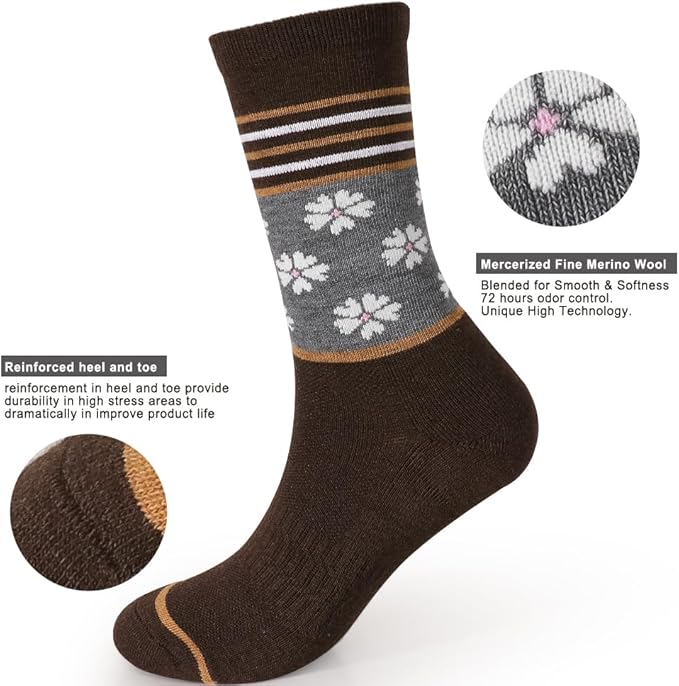 Lot de 4 paires de chaussettes mi-mollet Touch Wear Everyday Chestnut Slate pour femme