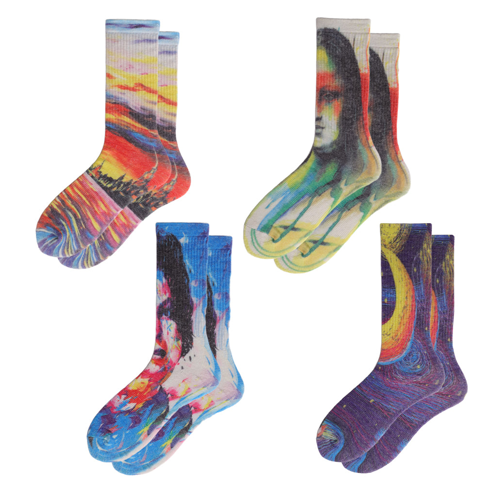Lot de 4 paires de chaussettes colorées à motif étoilé pour femme Touch Wear Everyday