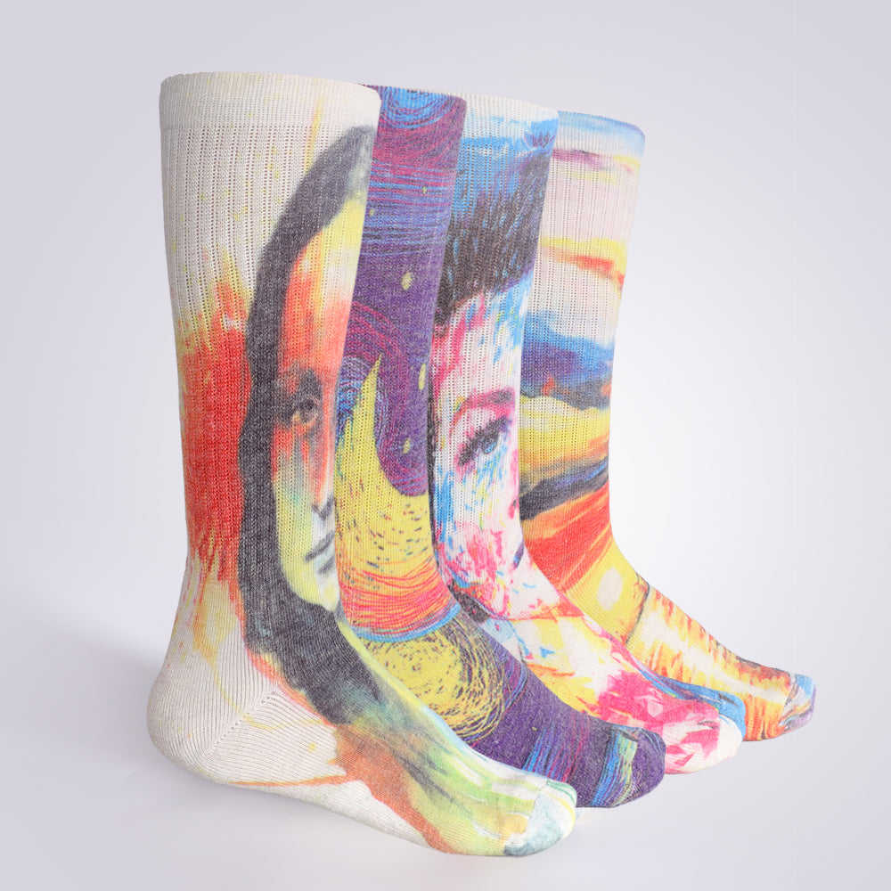 Lot de 4 paires de chaussettes colorées à motif étoilé pour femme Touch Wear Everyday