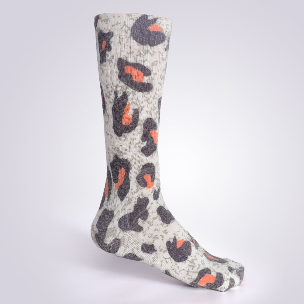 Lot de 4 paires de chaussettes mi-mollet à pois léopard Touch Wear Everyday pour femme