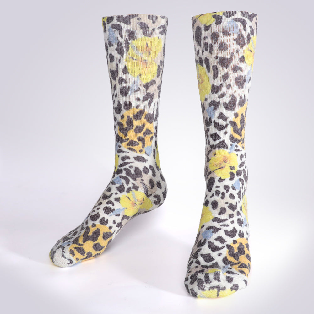 Lot de 4 paires de chaussettes mi-mollet à pois léopard Touch Wear Everyday pour femme