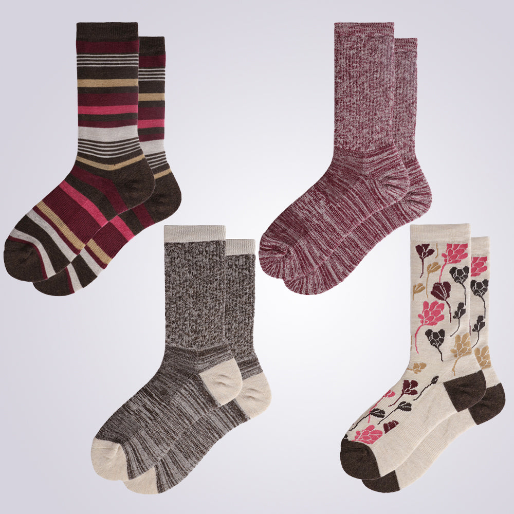 Lot de 4 paires de chaussettes mi-mollet Touch Wear Everyday Mix pour femme