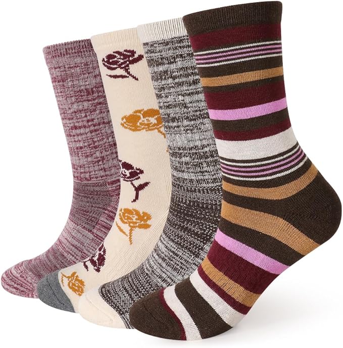 Lot de 4 paires de chaussettes mi-mollet beige rustique pour femme Touch Wear Everyday