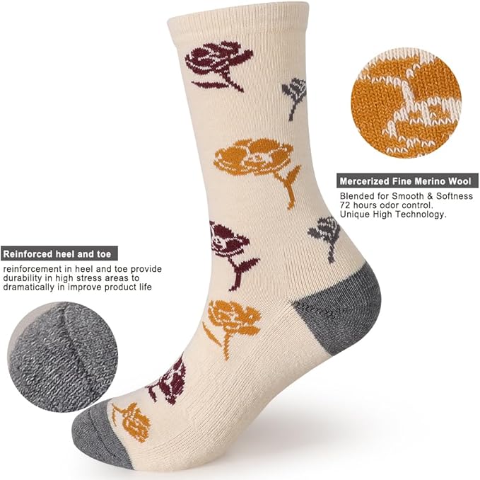 Lot de 4 paires de chaussettes mi-mollet beige rustique pour femme Touch Wear Everyday