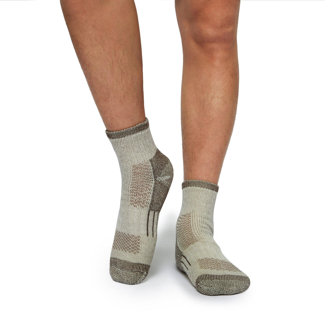 Men’s Merino Wool Compression Socks Worn by Model, Perfect for Hiking and Outdoor Activities