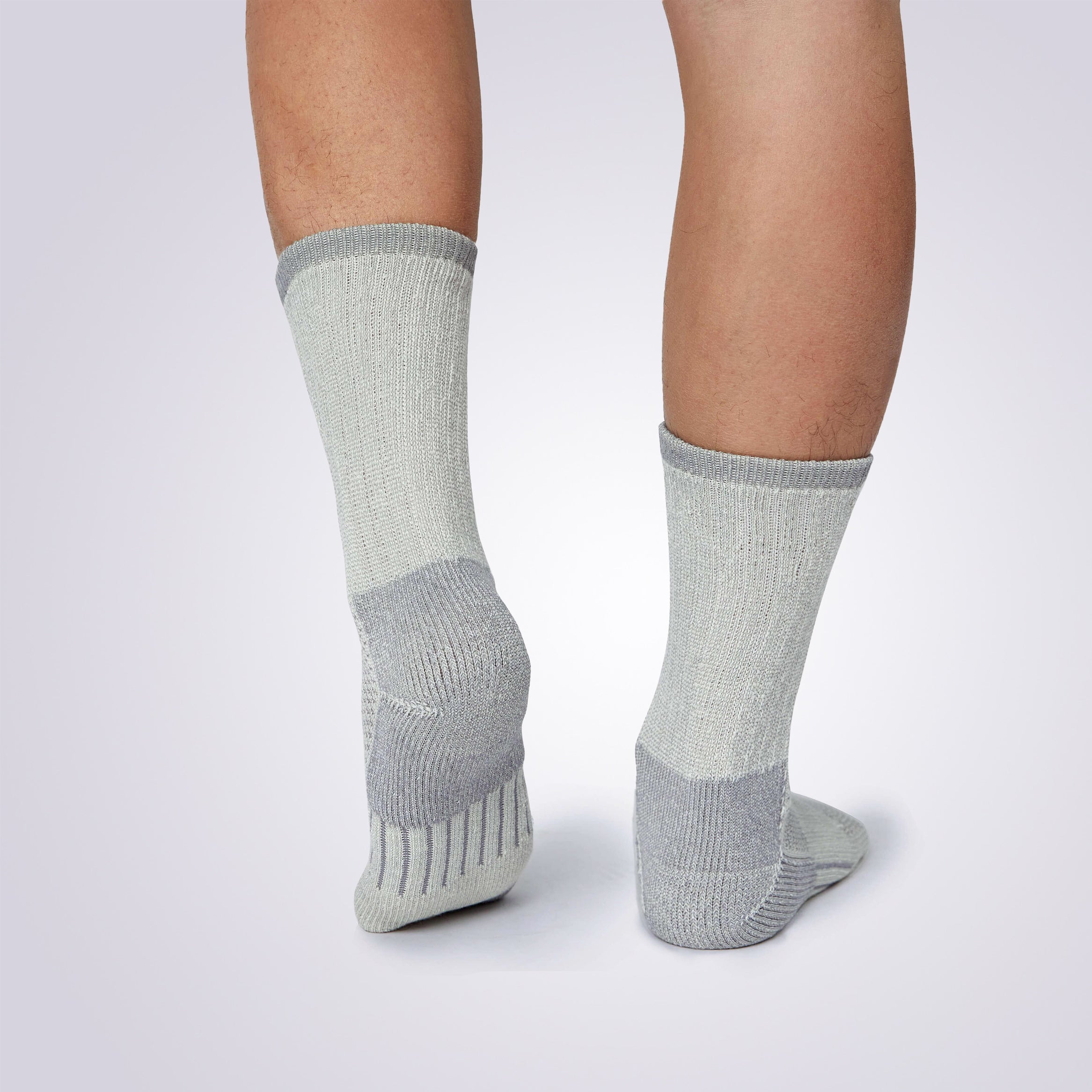 Model Wearing Men’s Merino Wool Compression Socks for Comfort and Support