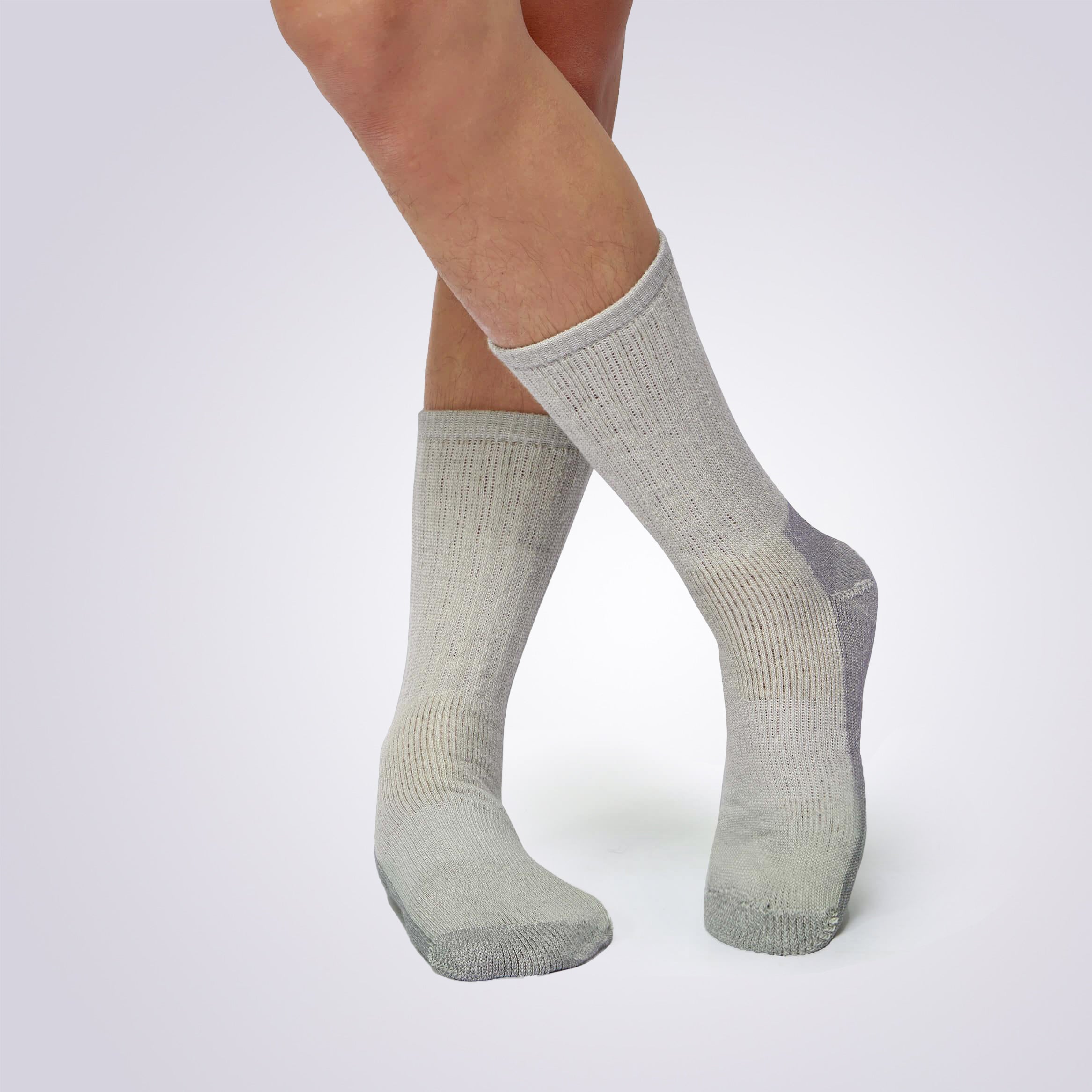 Men’s Merino Wool Compression Socks Worn by Model, Perfect for Hiking and Outdoor Activities