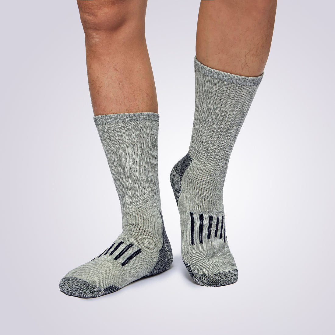 Men’s Merino Wool Compression Socks Worn by Model, Perfect for Hiking and Outdoor Activities