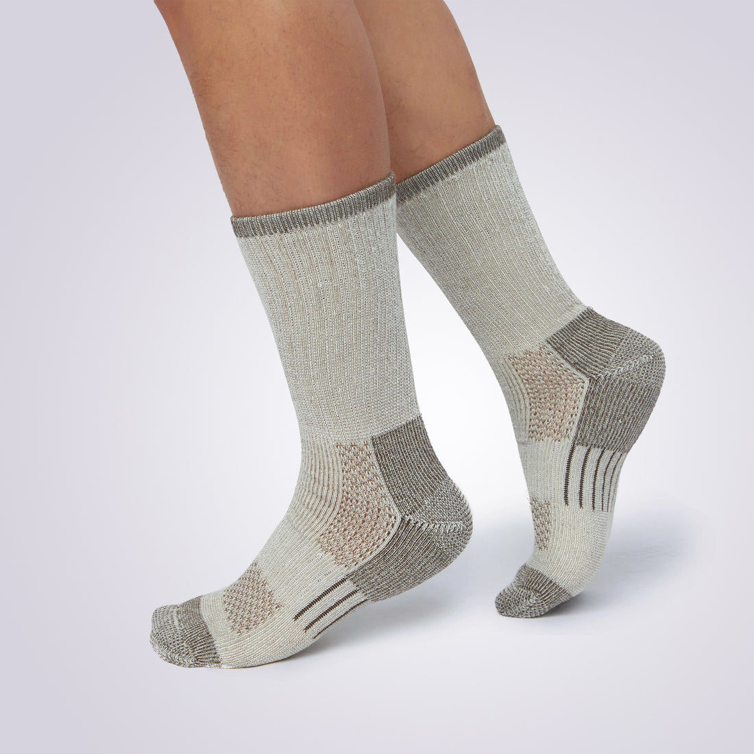 Men’s Merino Wool Socks Worn by Model, Perfect for Hiking and Outdoor Activities
