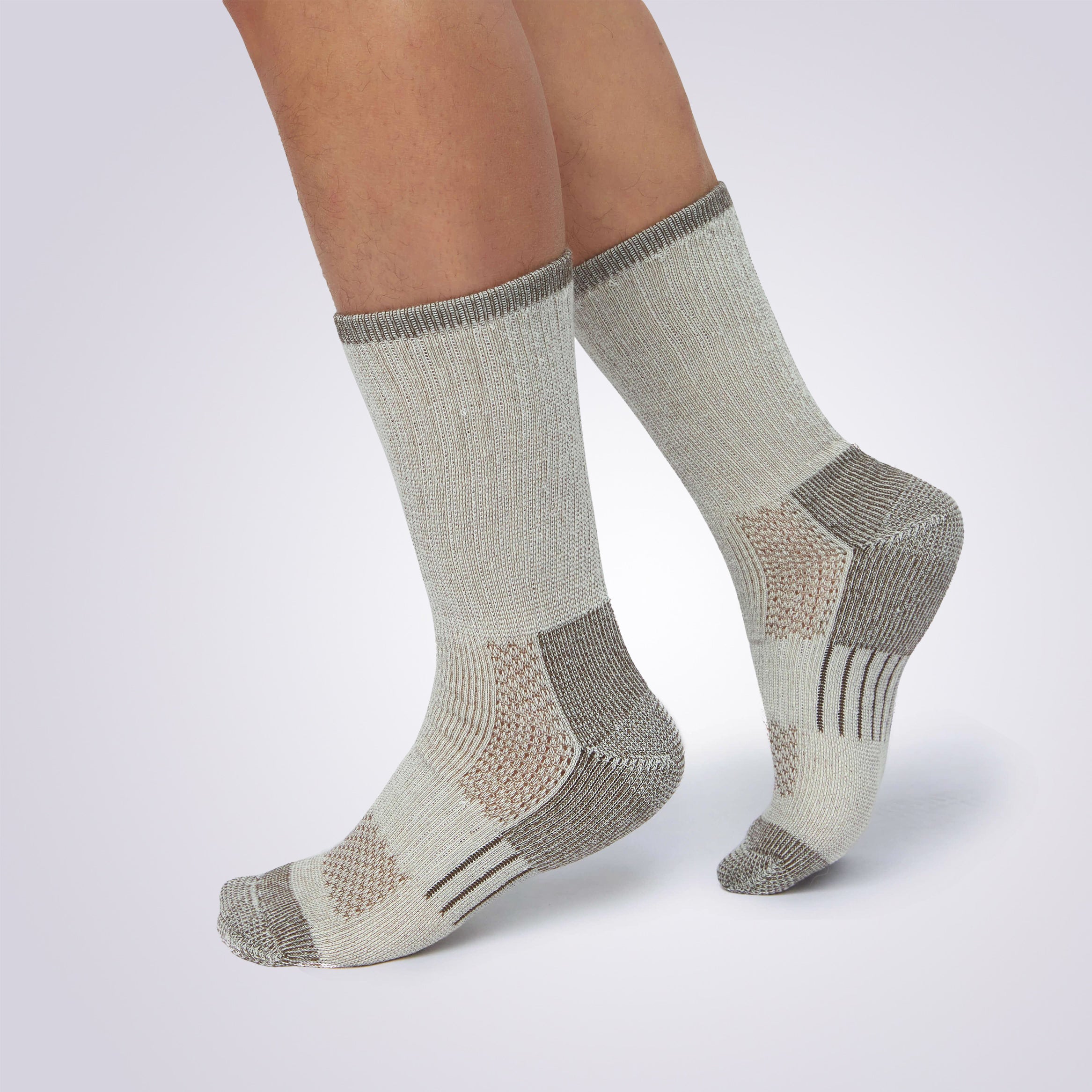 Men’s Merino Wool Socks Worn by Model, Perfect for Hiking and Outdoor Activities