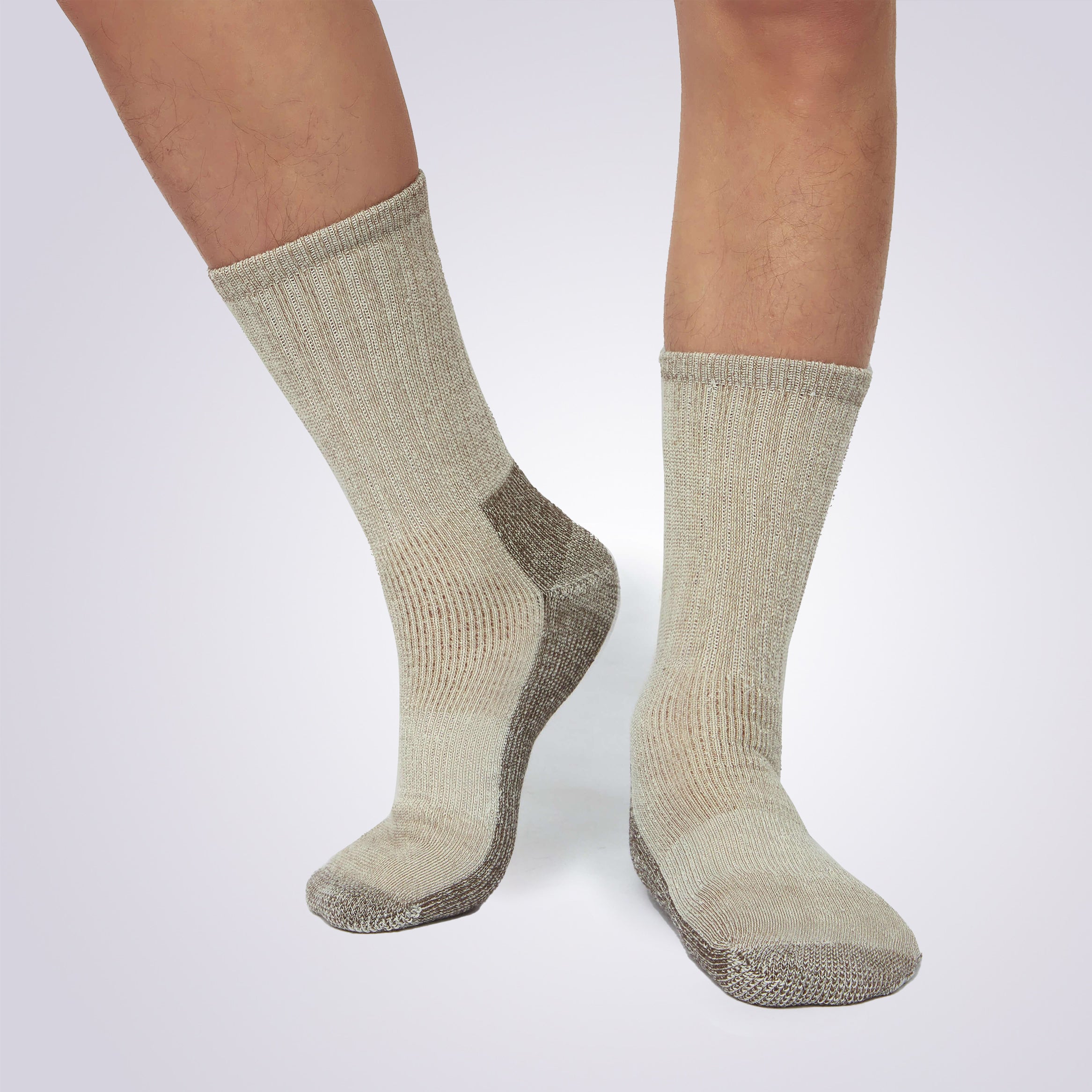 Men’s Merino Wool Compression Socks Worn by Model, Perfect for Hiking and Outdoor Activities