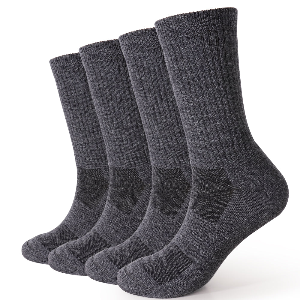 Lot de 4 paires de chaussettes mi-mollet de randonnée Long Way pour femme, gris