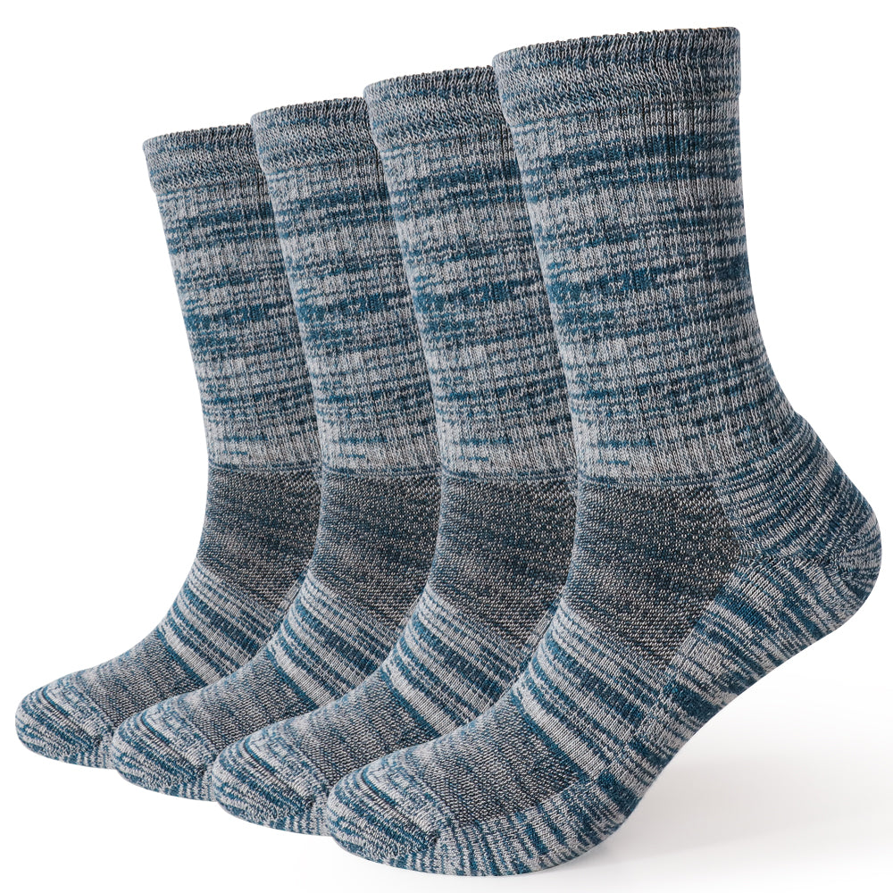 Lot de 4 paires de chaussettes de randonnée Long Way pour femme, bleu et vert