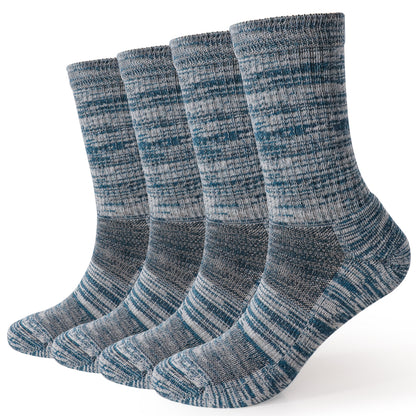 Long Way Hiking Blue Green Crew Sock 4 Pack