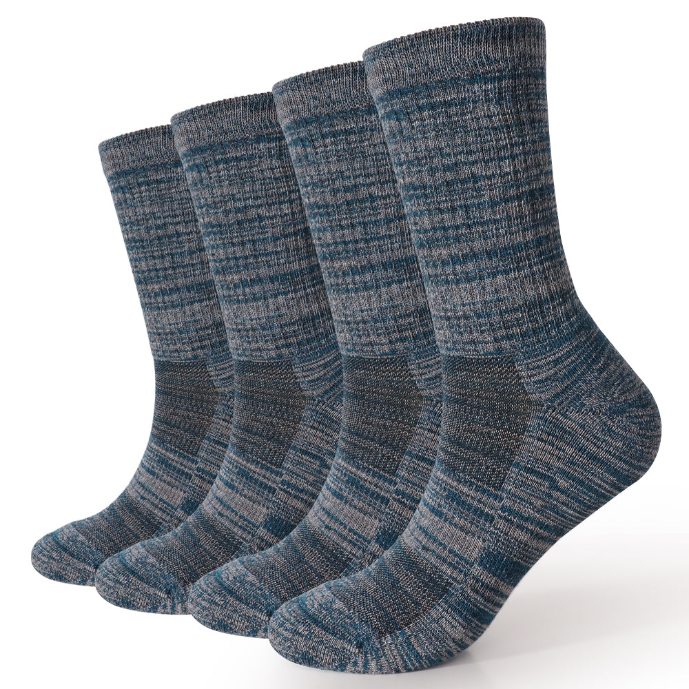 Long Way Hiking Blue Crew Sock 4 Pack