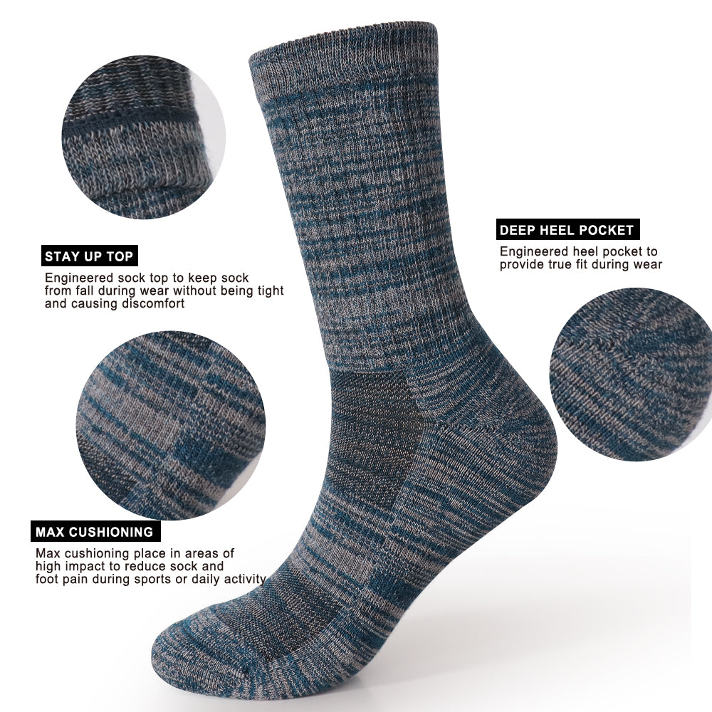 Long Way Hiking Blue Crew Sock 4 Pack